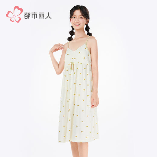 都市丽人超值精选女士丝质吊带裙薄TR罗纹抽条无袖类LHH6B4 商品图2