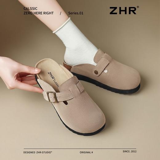 ZHR则则2025春季新款厚底勃肯鞋真皮包头拖鞋女外穿一脚蹬ins百搭 商品图8