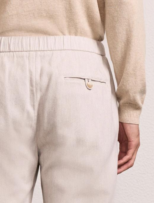 Frescobol Carioca - Oscar Slim Fit Drawstring Trouser - Stone Beige - 男装 - 长裤 - 米黄色 商品图3