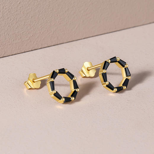 BYGS095841-A0-A0 周六福 潮款925银耳钉时尚简约耳坠女 商品图0