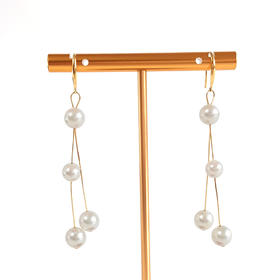 【天然正品】AU750黄金天然近完美约5.9-6.9MM Akoya海水珍珠耳坠直径：5.9-6.9MM（皆取最大值）女士现售价：1880！110325NJM22