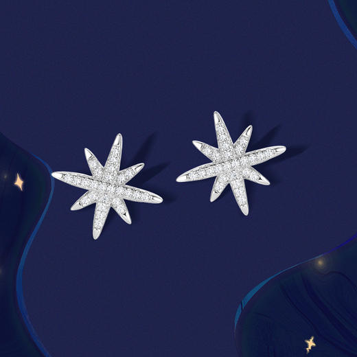 BYGS095843-A0-A0 周六福 【热销爆款】新潮银耳饰星光闪耀925银耳钉女气质银耳环 商品图0