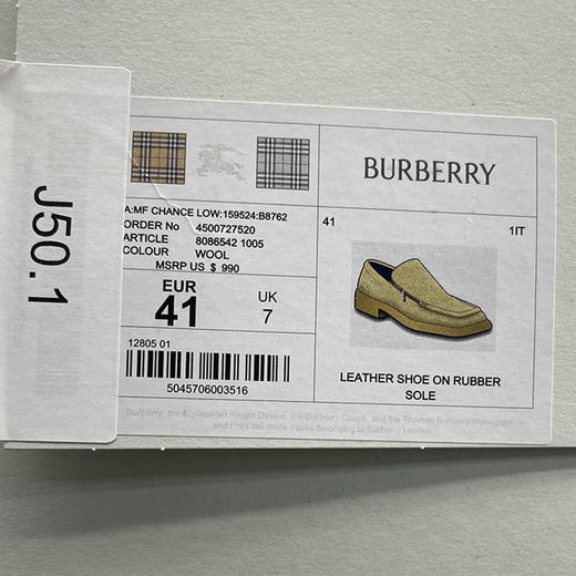 BUR*E**Y/巴*莉 Chance Low 男士绒面革拉链低帮休闲时尚乐福鞋 商品图4