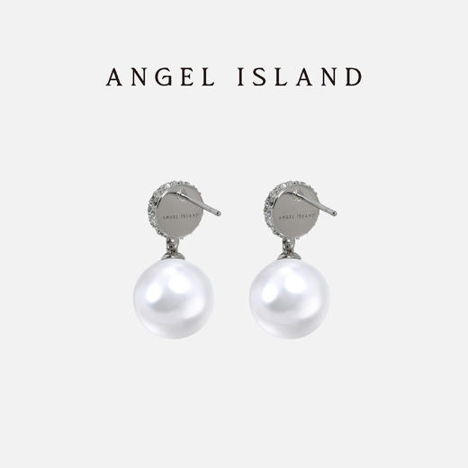 ANGEL ISLAND 铜合金锆石耳饰「Diana」水钻球珍珠气质耳钉 商品图4