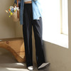 【家居/外穿】春夏垂坠感阔腿裤薄款透气韩系休闲裤橡筋高弹腰口宽松直筒裤 商品缩略图5