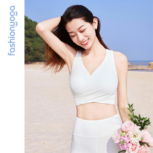 凡圣瑜伽V领交叉抽褶背心FC15208 商品图5