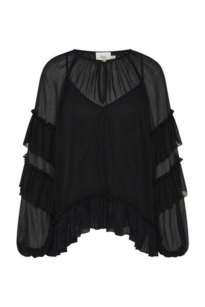 Aje - Primrose Blouse - Black - 女装 - 衬衫 - 黑色 商品图1