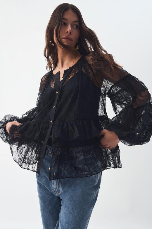 Aje - Primrose Blouse - Black - 女装 - 衬衫 - 黑色 商品图5