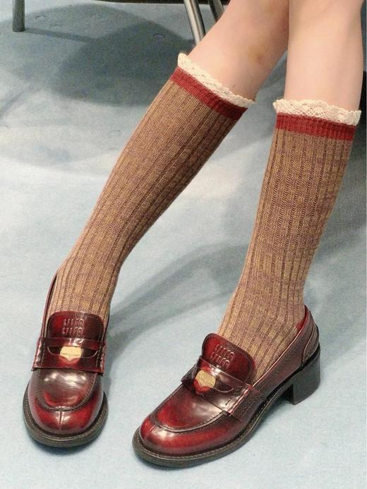 缪缪新款粗跟增高钱币乐福鞋（HC） 商品图3