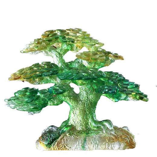 【样品特惠5折，仅1件，无货退款】琉璃发财树摇钱树摆件基业常青居家客厅公司前台桌面摆放开业送礼福缘琉璃-基业长青 商品图5