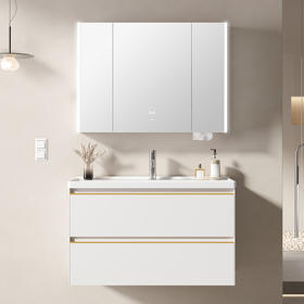 帝王洁具卫浴浴室柜洗脸洗漱台陶瓷一体洗手盆柜组合CB199悦然