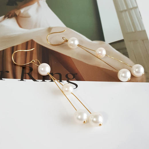 【天然正品】AU750黄金天然近完美约5.9-6.9MM Akoya海水珍珠耳坠直径：5.9-6.9MM（皆取最大值）女士现售价：1880！110325NJM22 商品图4