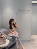 金蘑菇菇 love in raisin大英博物馆/无袖挂脖黑花上衣短裤套装 商品缩略图4