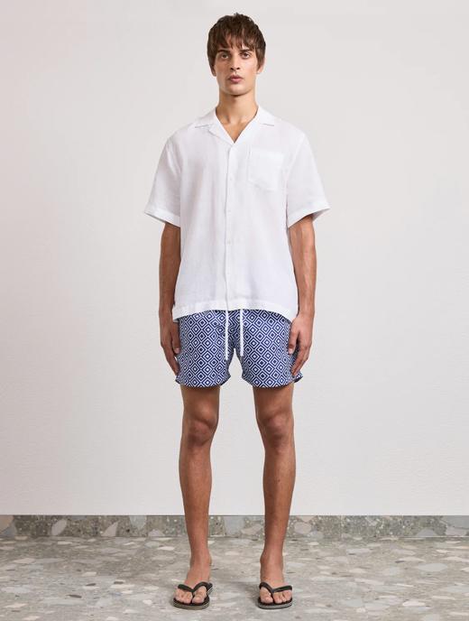 Frescobol Carioca - Rio Swim Shorts Angra Print - Navy-Blue - 男装 - 泳裤 - 海军蓝 商品图1