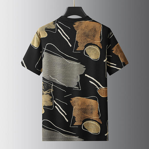 【DDA】大依优型大码短袖T恤男士加肥加大花短袖高克重圆领宽松休闲印花半袖 商品图2