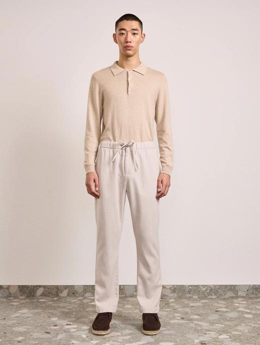 Frescobol Carioca - Oscar Slim Fit Drawstring Trouser - Stone Beige - 男装 - 长裤 - 米黄色 商品图1