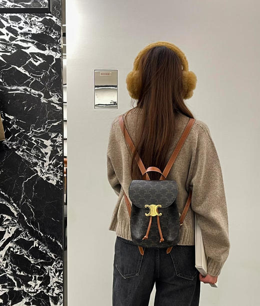 赛琳BONNIE光滑牛皮革背包（HH） 商品图1