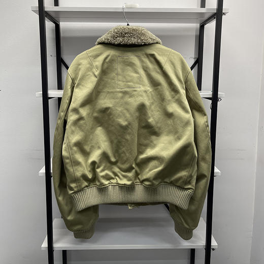 BUR*E**Y/巴*莉 男士休闲棉质全拉链毛羊皮翻领飞行员保暖夹克 商品图1