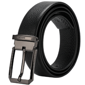 6942199079358105 沙驰satchi 男式腰带整张头层牛皮针扣皮带青年  105cm【节日礼物】送男友