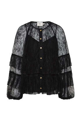 Aje - Primrose Blouse - Black - 女装 - 衬衫 - 黑色