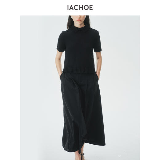 棉仓3621505016-IACHOE小翻领短袖毛衣3621505016 商品图4