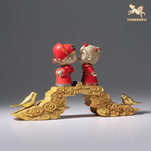 铜师傅《喜结连理》客厅桌面铜摆件 家居装饰品 结婚礼物 商品图1