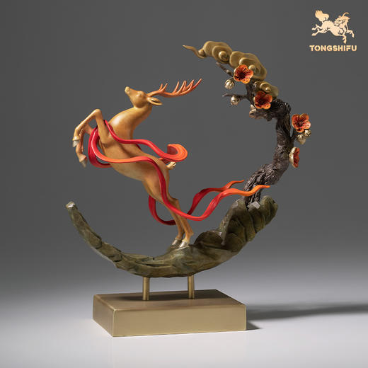 铜师傅《一路腾达》客厅桌面铜鹿摆件 家居装饰工艺品摆件 商品图2