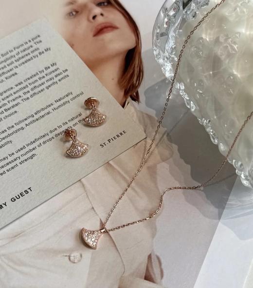 独加渠道  mini满钻扇子合集  项链&耳钉 赵露思同款 商品图2