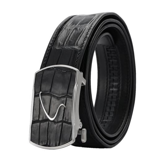 6942199079426120 沙驰satchi 【珍稀原生态】男鳄鱼肚皮带内穿腰带奢华礼盒礼品袋【节日礼物】-120cm 商品图0