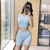 跃牌【禅语梵心】网纱假两件运动上衣女带胸垫瑜伽服背心性感透气健身文胸T恤WX3100 商品缩略图3