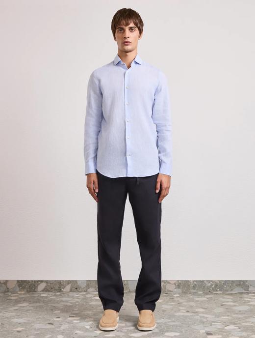 Frescobol Carioca - Antonio Linen Shirt L/S - Baby-Blue - 男装 - 衬衫 - Baby蓝 商品图1