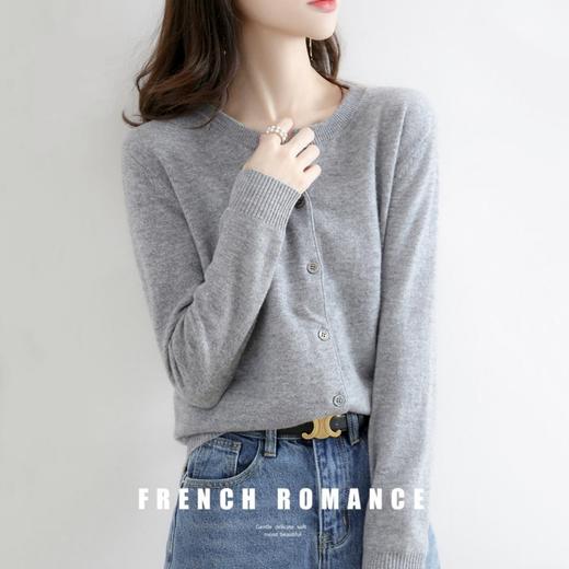 悠游春日「爱丽丝法式圆领小开衫 」极简时尚   S-XXL，文艺6色可选 商品图3