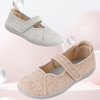 巴玛适春秋亚麻软底妈妈鞋搭扣透气加肥宽松鞋防滑轻便宽耐磨舒适Q1 商品缩略图4