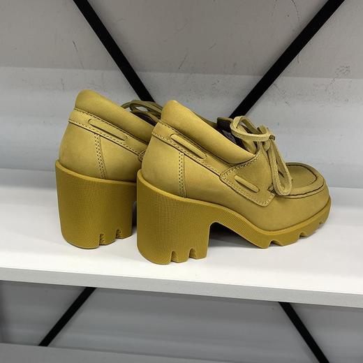 BUR*E**Y/巴*莉 女士牛皮系带圆头带骑士标志防滑粗跟高跟鞋 商品图1