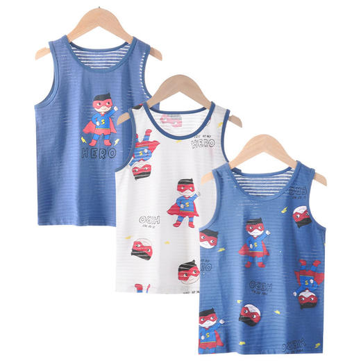 【超值三件装！】儿童全棉三件 背心男女童宝宝 纯棉夏透气半背 吸汗排汗跨栏背心夏天-QQ 商品图13
