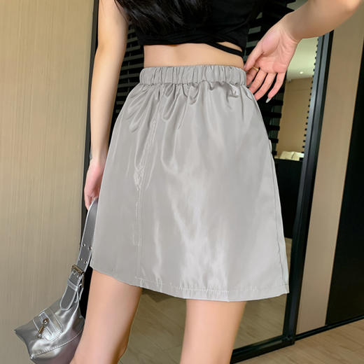 西遇高腰半身短裙女春夏新款蝴蝶结松紧腰小个子a字包臀裙子SS150272 商品图4