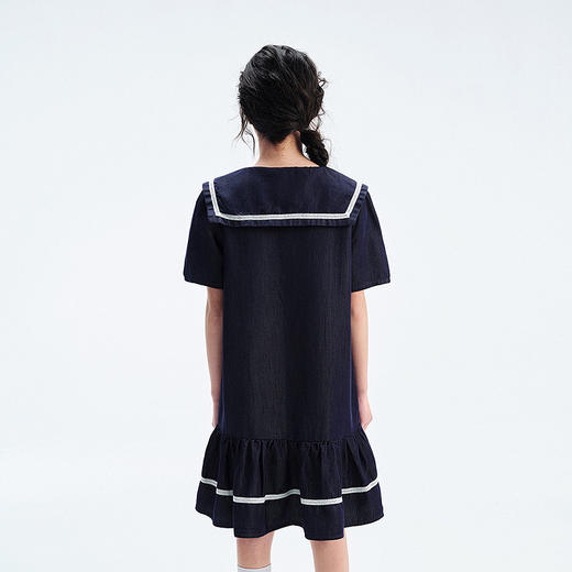 笛莎Deesha青少年女童连衣裙2025夏季女童牛仔连衣裙 商品图4