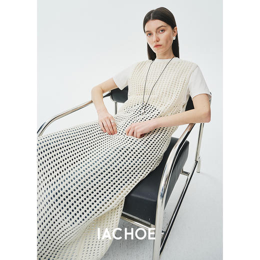 棉仓3621516004-IACHOE格子罩衫长款无袖针织连衣裙 商品图2