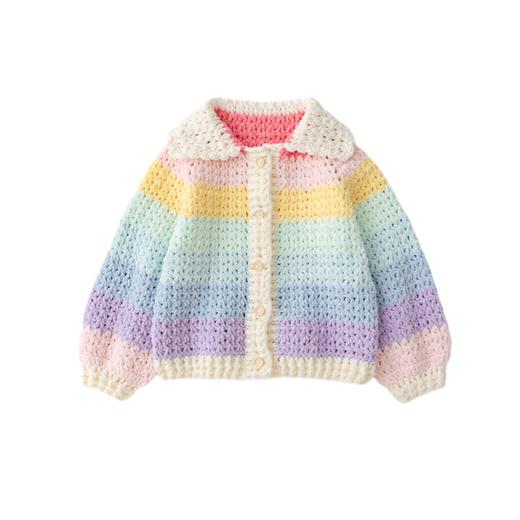 苏苏姐家彩虹云朵开衫手工diy编织钩针毛线团自制外套材料包 商品图4