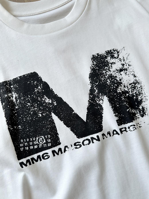 THS-限时 情侣款 M6家 斑驳印花M字圆领短袖T恤 QH453 商品图3