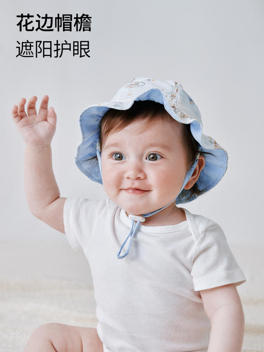 【云优选】BUBBLE TREE儿童防晒帽夏防紫外线宝宝遮阳渔夫帽男孩女童太阳帽3-12M 商品图3