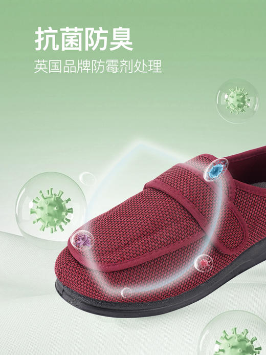 巴玛适可调节鞋脚肿女鞋老人脚宽脚胖脚变形透气男女鞋防滑舒适鞋A4 商品图4