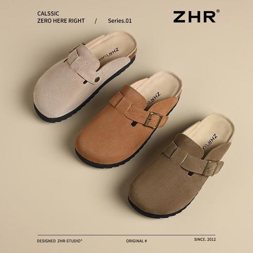 ZHR则则2025春季新款厚底勃肯鞋真皮包头拖鞋女外穿一脚蹬ins百搭 商品图2