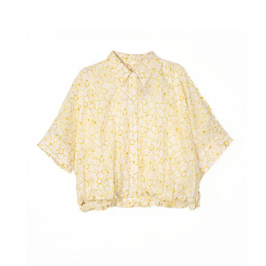 谜底衬衫五分袖女2025夏季新款小碎花清新出游宽松衬衣256MC6204 商品图4