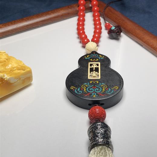 红砂彩绘黑檀木葫芦平安吉祥挂件/车挂05 饰品美物 商品图2