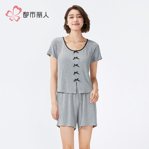 都市丽人生活家居女士莫代尔短袖套装薄棉莫拉架短袖类LHH2D1 商品图1