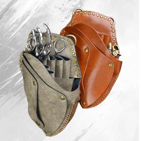 发型师专用真皮手拿剪刀包多功能理发工具包手拿包