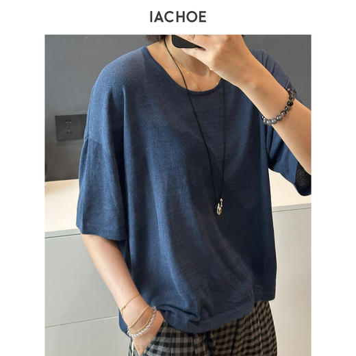 棉仓3621501008-IACHOE苎麻U领T恤 商品图4