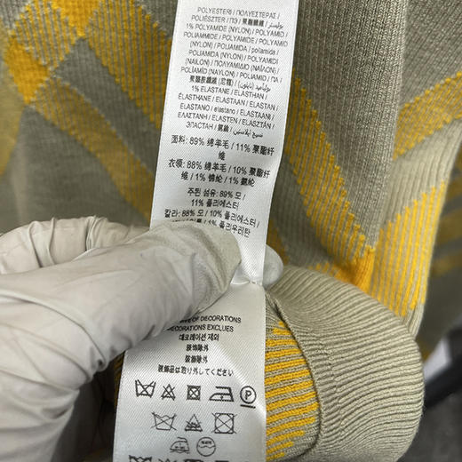 BUR*E**Y/巴*莉 女士绵羊毛混纺格纹休闲高领长袖套头毛衣 商品图3