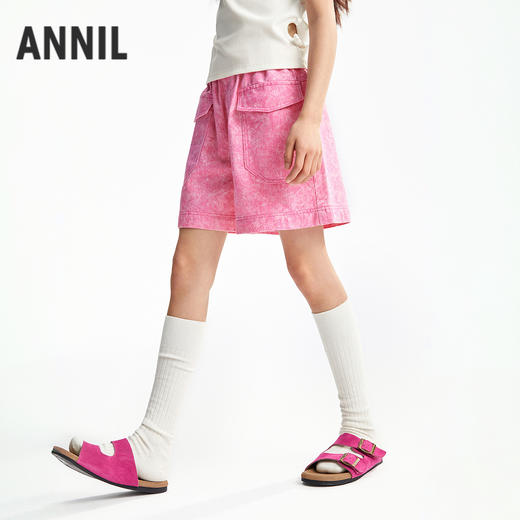 【软软牛仔裤】女童全腰梭织短裤夏季新款安奈儿童装EG526115 商品图1